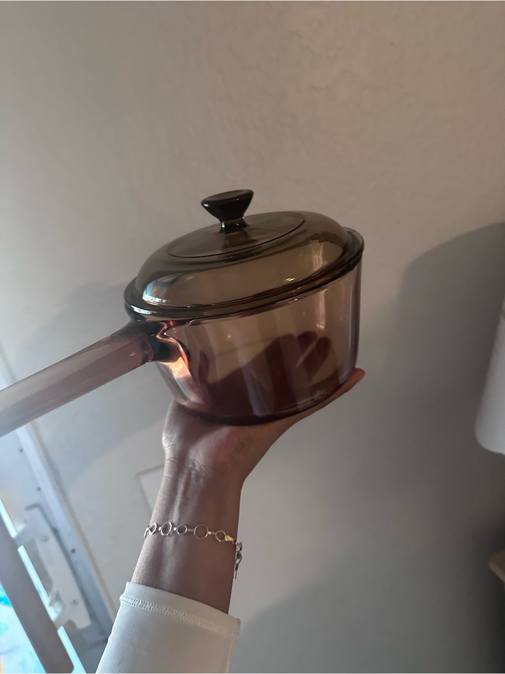 Pyrex Amber Glass Saucepan with Lid